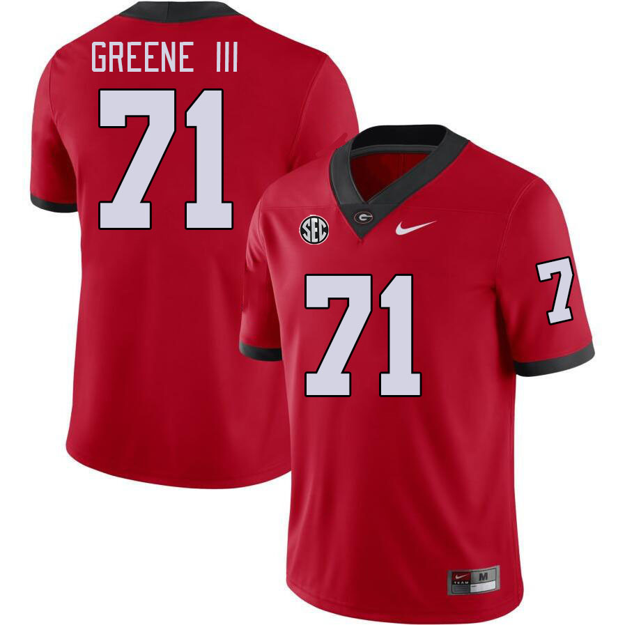 Georgia Bulldogs Men's Earnest Greene III #71 Red Stitched College UGA Football Jersey 23EW010PD